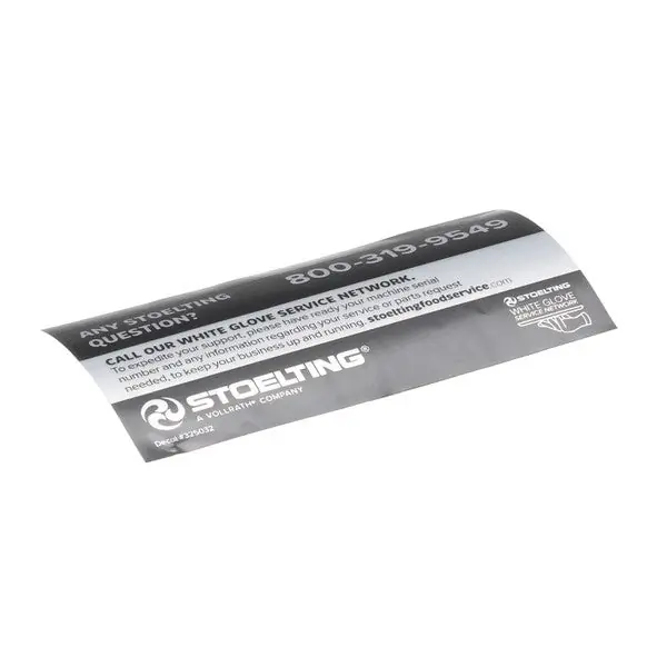 White Glove Service Decal Replacement 325032 for Stoelting