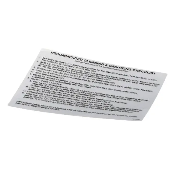 DECAL CLEANING for Stoelting 324509 Replacement
