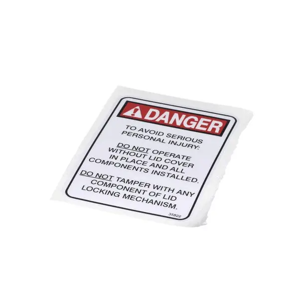 LABEL LID DANGER Replacement 35822 for Henny Penny