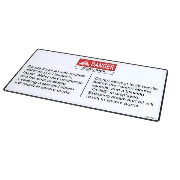 Label Operation Hazards Replacement 168574 for Henny Penny