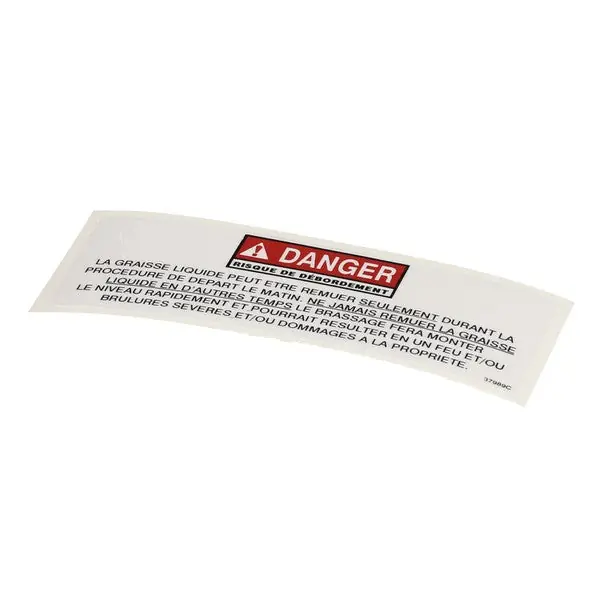 Label Danger Stirring Free Replacement 37989 for Henny Penny