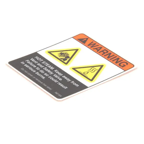 Decal, Hot Steam Safety Valve Replacement N0164 for BKI (Barbeque King)