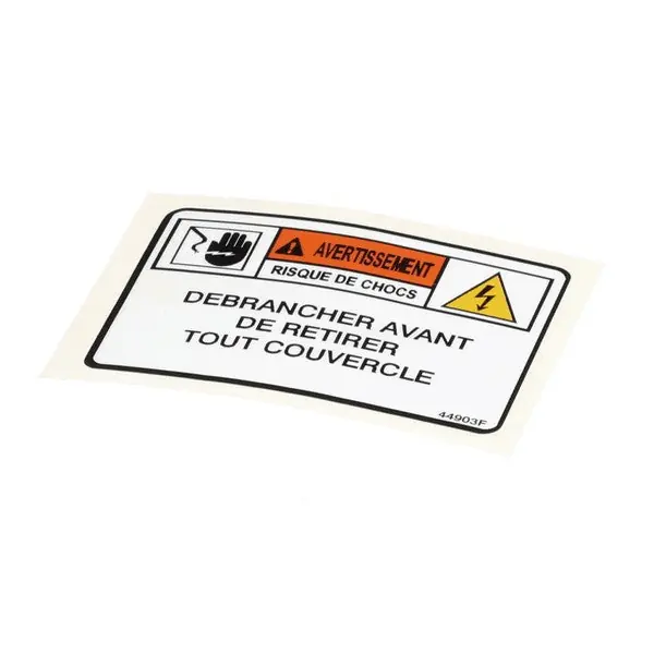 LABEL WARNING DISC POWER FRENCH Replacement 44903 for Henny Penny