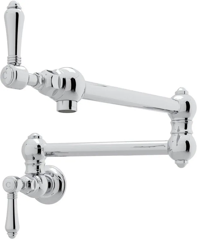 ROHL A1451LMAPC-2 Italian Country Kitchen Wall Mount Pot Filler in Polished Chrome