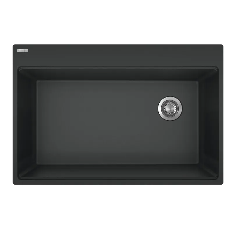 Franke MAG61031OW-MBK Maris Topmount 33-in x 22-in Granite Single Bowl Kitchen Sink in Matte Black