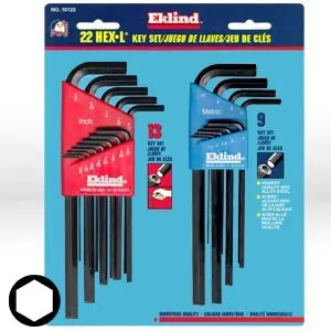 Eklind 10222 L Shaped Hex Key Set Combo Pack 10213 & 10609