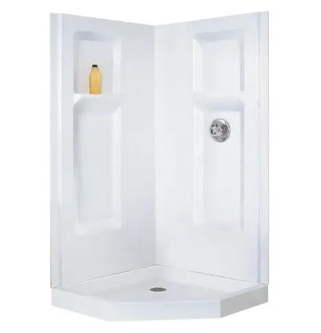 Mustee 742CWHT - Durawall Corner Shower Wall, 42'', White