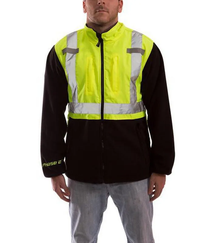 Tingley J73022.2X Phase 2 Insulated Jacket 2XL Black/Green/Hi-Viz Fluorescent Yellow