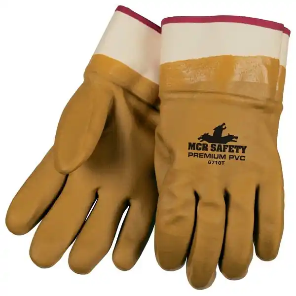 MCR Safety 6710T Premium Grade General Purpose Gloves, Work, Large, Double Dipped PVC