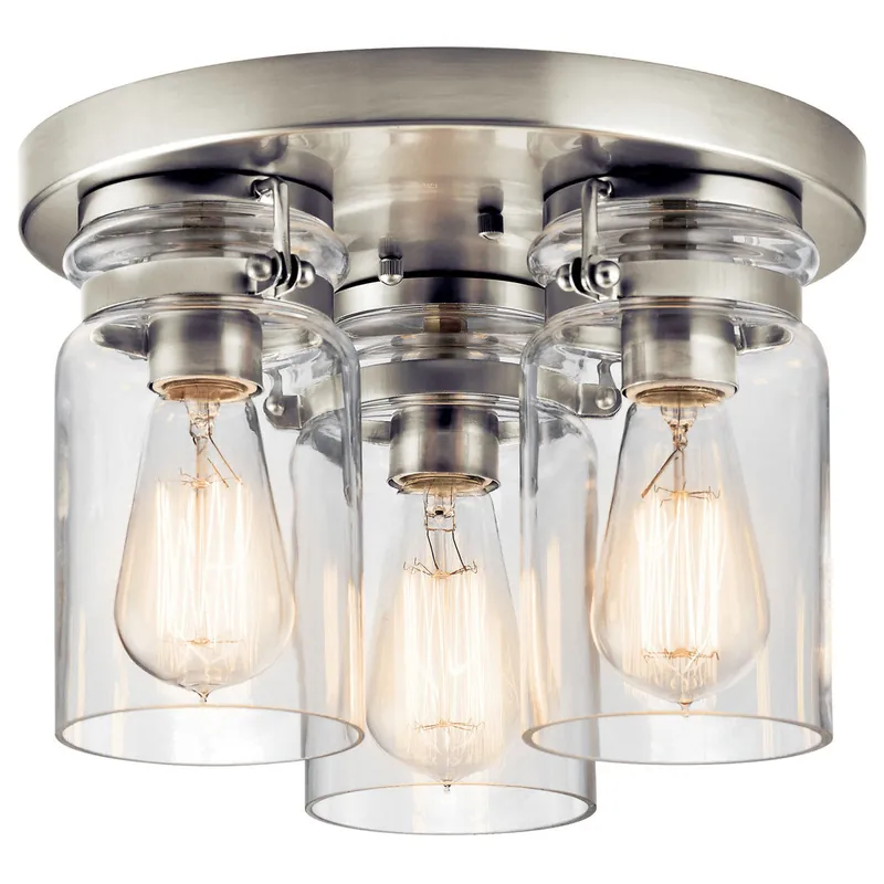 Kichler 42891NI Brinley 3 Light Flush Mount 11.75 Inch