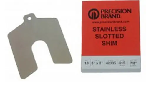 Precision Brand 42530 Slotted Shim - Pack, 1-5/8 in Slot Size, 20 Per Pack