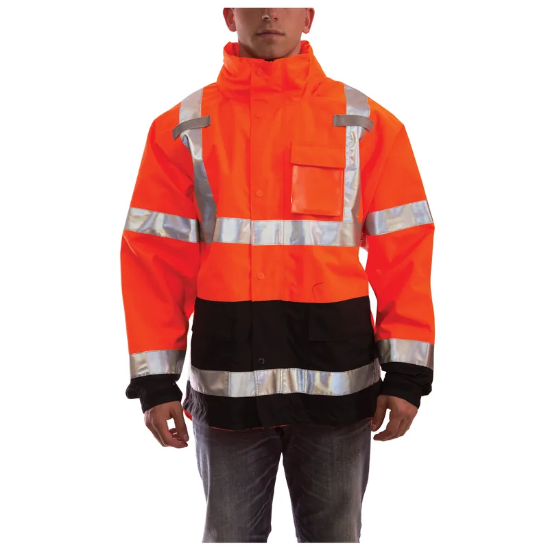 Tingley J24129.MD Icon Rain Jacket Unisex Medium Black/Fluorescent Orange/Red Replacement MPN