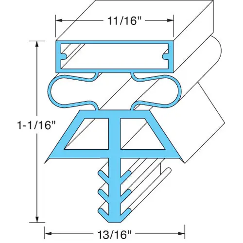 Gasket 30x78 Left Hand Triple Replacement 225151075 for Kolpak
