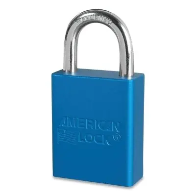 American Lock A1105KABLU08170 Anodized Aluminum Safety Padlock 1/4 in dia 1 in L 25/32 in W