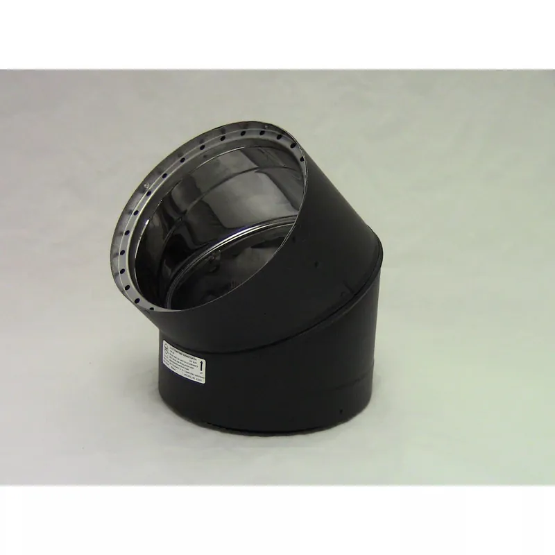 Metal-Fab 6DWB45 Double Wall Black 6 Inches x 45 Degree Elbow