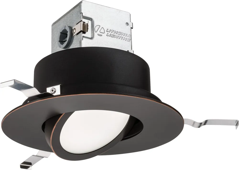 ACUITY BRANDS LIGHTING 6JBKADJ50K90CRIORB OneUp Round Adjustable Tilt Gimbal LED Direct-Wire Recessed Downlight Oil Rubbed Bronze