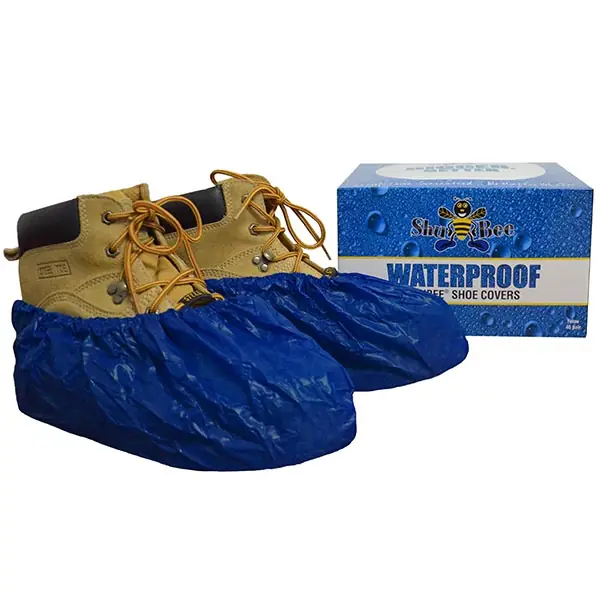 ShuBee CSBSCWPDB Waterproof Shoe Cover, Unisex, One Size Fits Shoe, Dark Blue, Plastic Outsole