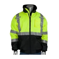 Protective Industrial Products 333-1740-LY/2X Class 3 Bomber Black Trim Fixed Insulation Zipper 2 in. Tape