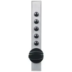 KABA 962-2-C-2-1-26D-41 Mechanical Pushbutton Lock, End Throw, Spring Loaded Latch, 5/8 to 7/8 Thickness Door, Clutch Ball Bearing Knob