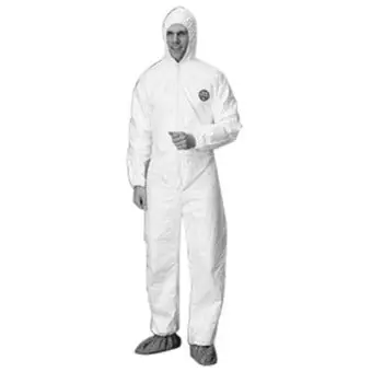 Tyvek TY122SWH2X002500 2XL White Coverall with Hood & Bootie