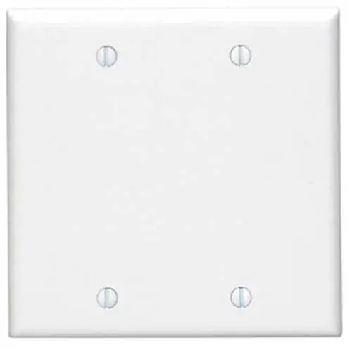 Leviton 88025-000 Dual Gang Blank Faceplate Standard Size Box Mount White