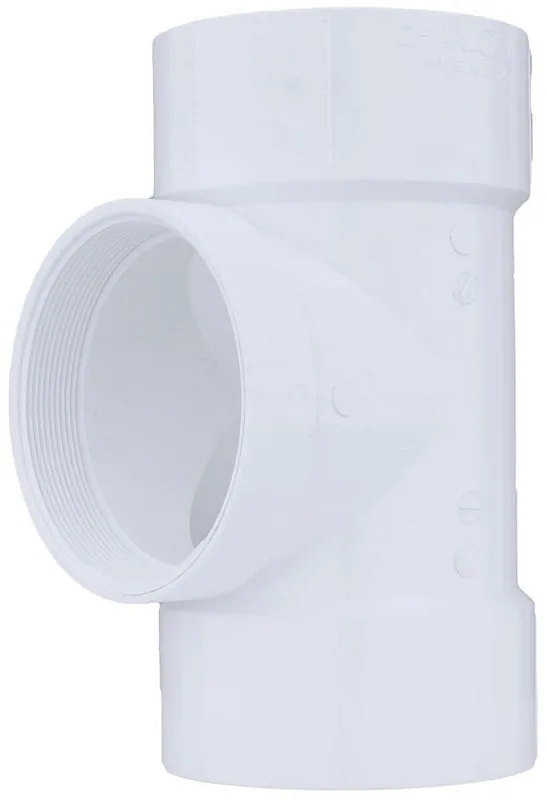 CHARLOTTE P445(06413) PVC 445 Cleanout Tee, Flush, Hub x Hub x FPT, 1-1/2