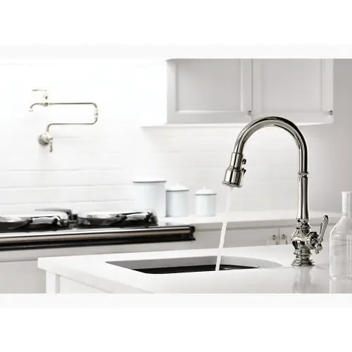 Kohler K-99261-VS Artifacts Deck Mount Pull-Down Secondary Kitchen Sink Faucet, 1.5 gpm