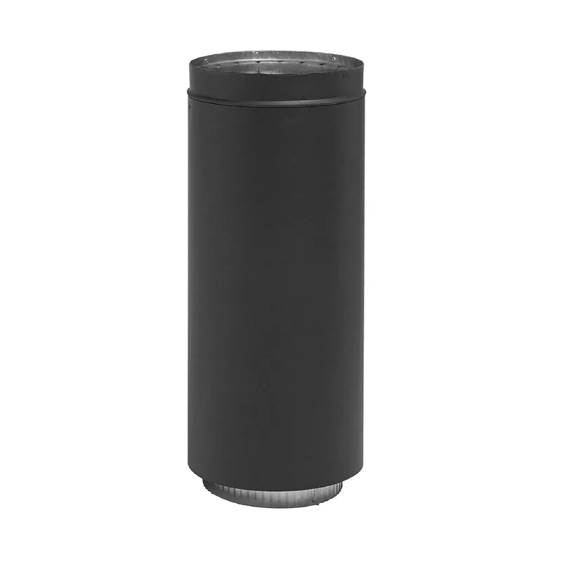 Metal-Fab 6DWB18A Double Wall Black 6 inch x 18 inch Adjustable Length Stove Pipe