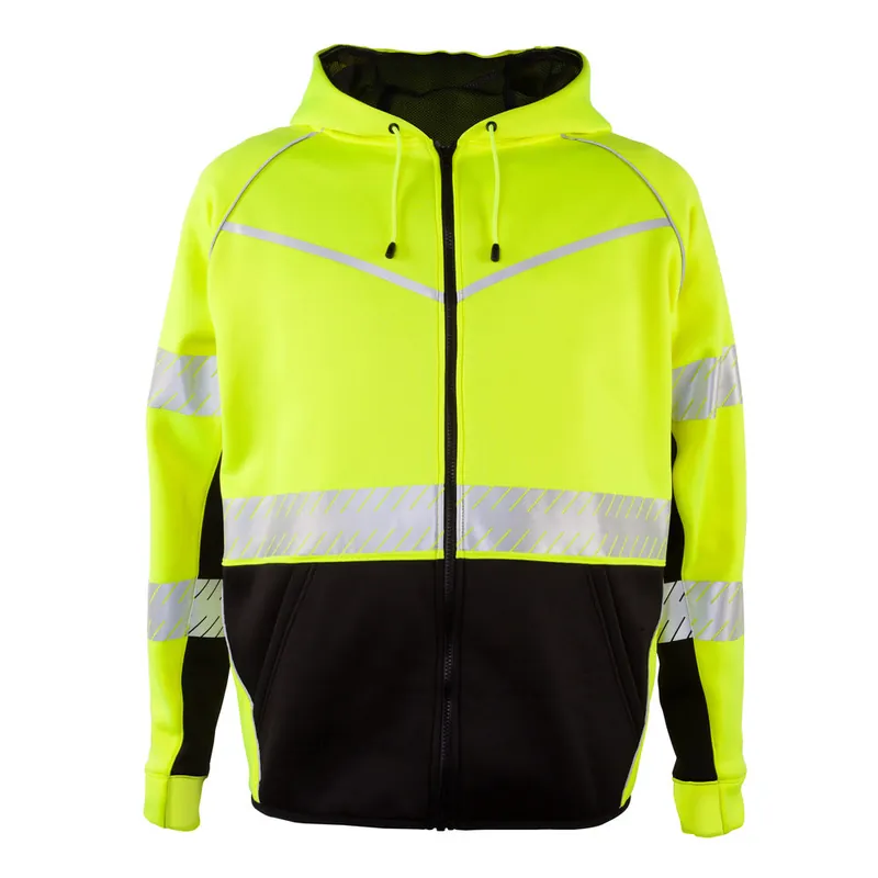 Kishigo JS150M Lime Class 3 Hoodie Sweatshirt w/ Zipper