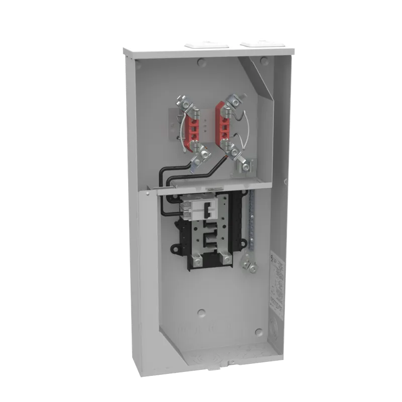 Milbank U5168-XTL-100-KK-ALT Single Position Meter Socket with Main and Load Center, 200 Amp, 1 Phase, Ringless, Horn, 4 Term, OH, UG, 240V