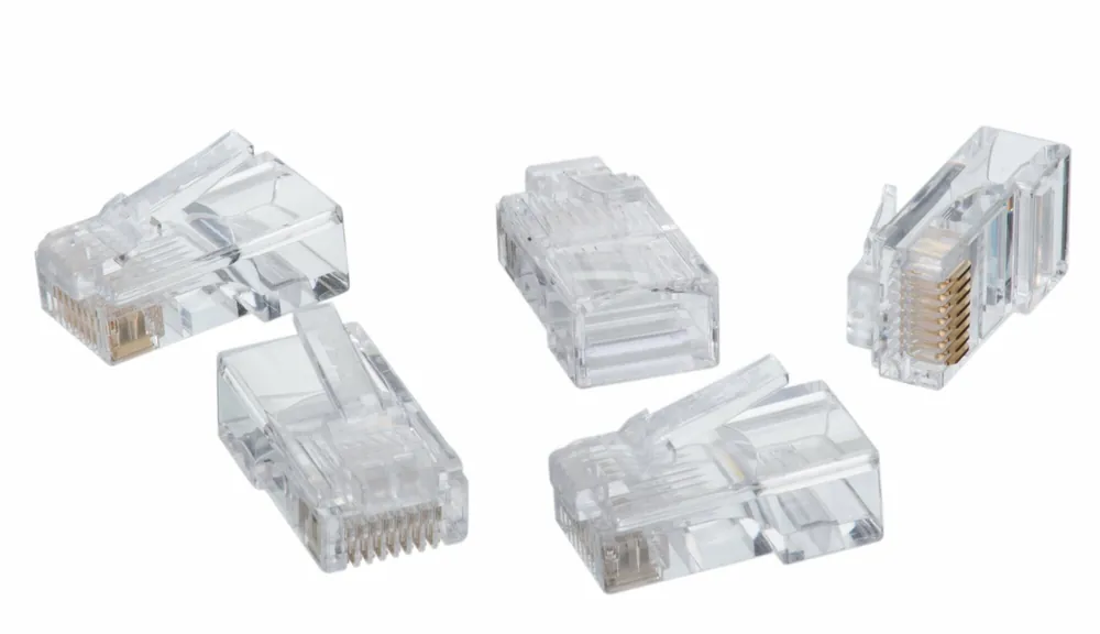 Ideal 86-396 Modular Plug, Round Solid, RJ-45, Contact: 8, Color: Clear, Position: 8