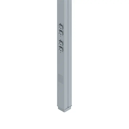 Wiremold 25DTP-4-DG 10 Foot 2 to 20 Amp Gray Duplex Tele Power Pole
