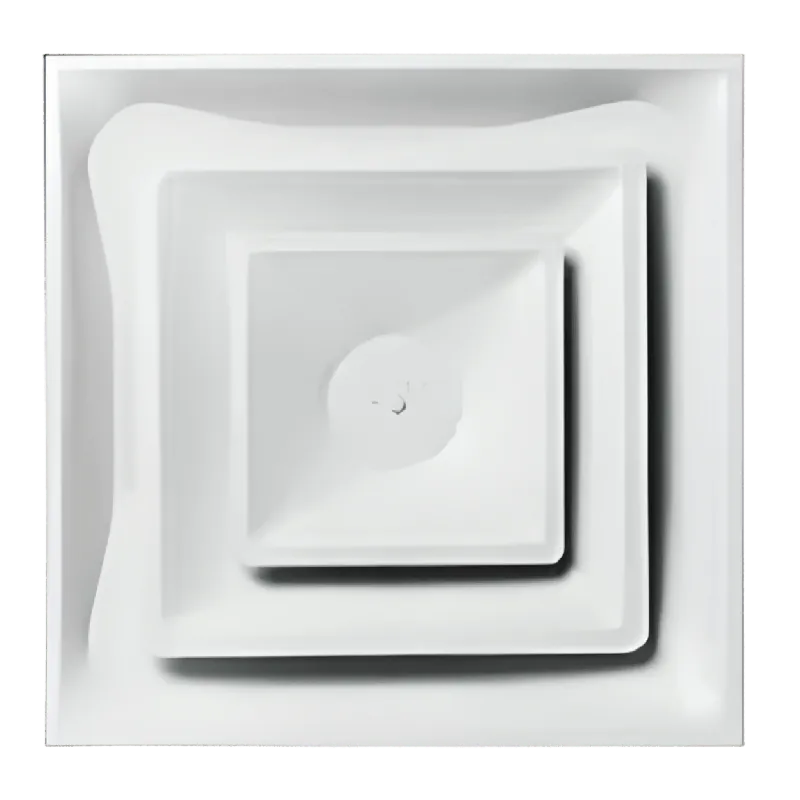 Metal-Fab L3C8I Extruded Aluminum Commercial Insulated 2-Cone Louver Diffuser 24 inch x 24 inch