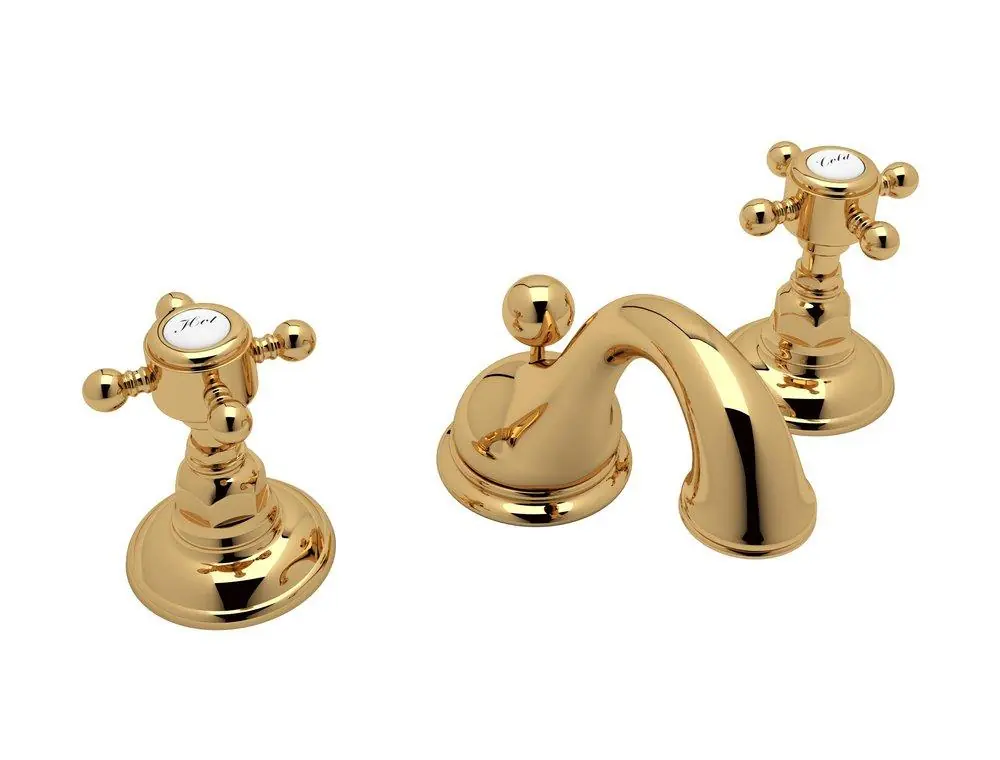 ROHL A1408XMIB-2 Viaggio Two Handle Widespread Bathroom Sink Faucet in Italian Brass
