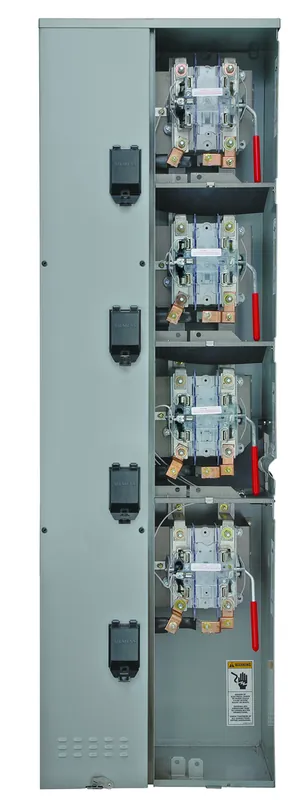 Siemens WML33225RJ 240 VAC 225 Amp 3-Phase 100 kA 4-Wire 7-Jaw 3-Position Lever Bypass Ringless Meter Stack