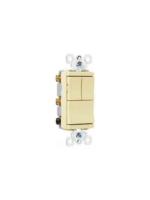 Pass & Seymour TM8111ICC 15 Amp 120 VAC 1-Pole Ivory Decorator Combination Switch