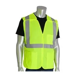 Protective Industrial Products 302-5PMVLY-2X Class 2 Mesh Breakaway Vest 2XL