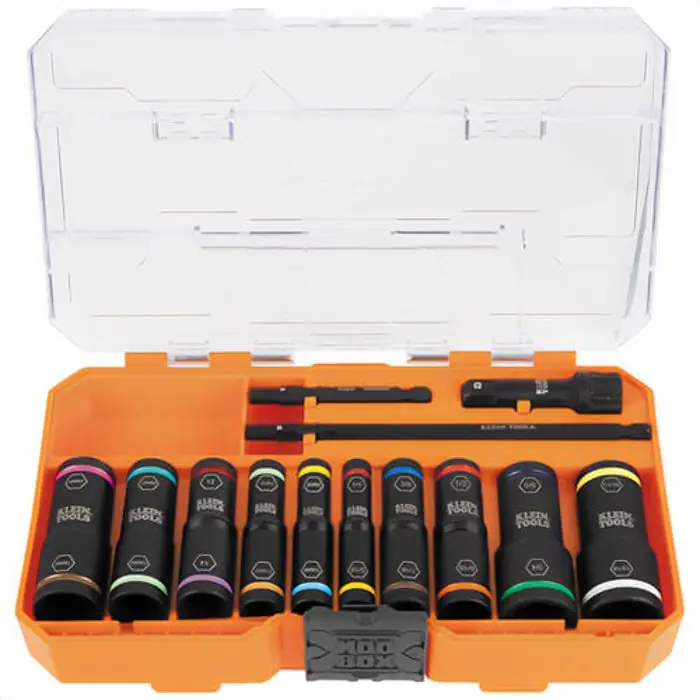 Klein Tools 65239-VAC Klein Tools KNECT Flip Impact Socket Set SAE and Metric 65239-VAC