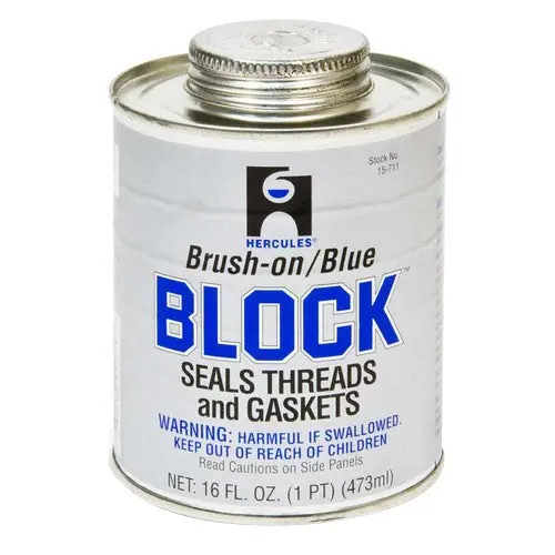 Oatey 15711 Hercules Block All-Purpose Thread and Gasket Sealant, 1 pt Screw Cap Can With Brush