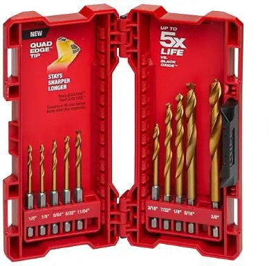 Milwaukee 48-89-4633 10 Piece Titanium Nitride Coated Twist Drill Bit Set