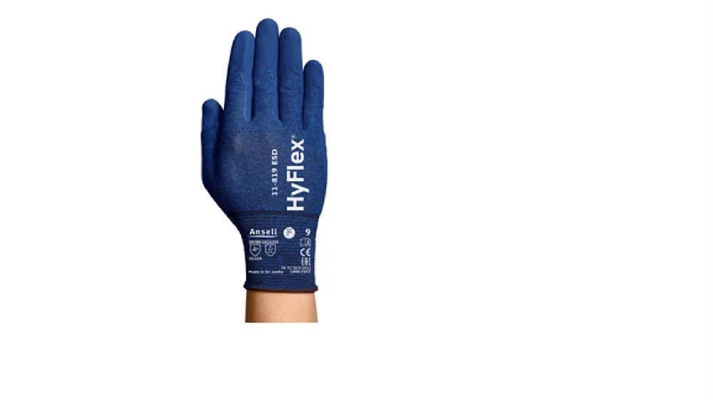 HYFLEX 11819100 HYFLEX 11819100 Size 10 Blue Nylon Nitrile Coated Work Gloves