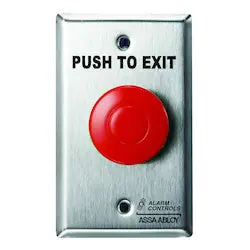 Alarm Controls TS-14R Request to Exit Button with Pneumatic Timer, 1-1/2 Red Push Button, 430 Stainless Steel