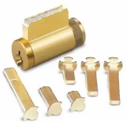 KABA ILCO CORP 15995GA-04-OB Cylinder Lock, Key-In-Knob, 5-Pin, Sargent LA Keyway, 0-Bitted, Satin Brass, For Combination Knob/Deadbolt