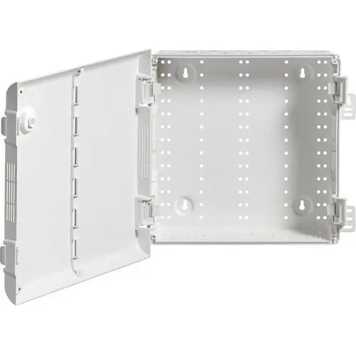 Leviton 49605-14P 14 Inch Wireless Structured Media Enclosure with Vented Hinged Door Plastic White