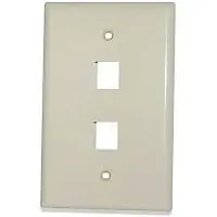 Signamax SKFM-2 Wall Plate, 2-Port 1-Gang Oversized Keystone Faceplate