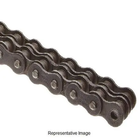 HKK Chain RC060R2A Roller Chain, ANSI 60, Double Strand, Riveted, Carbon Steel, 3/4 in Pitch, 15/32 in Roller Dia, 1/2 in Roller Width