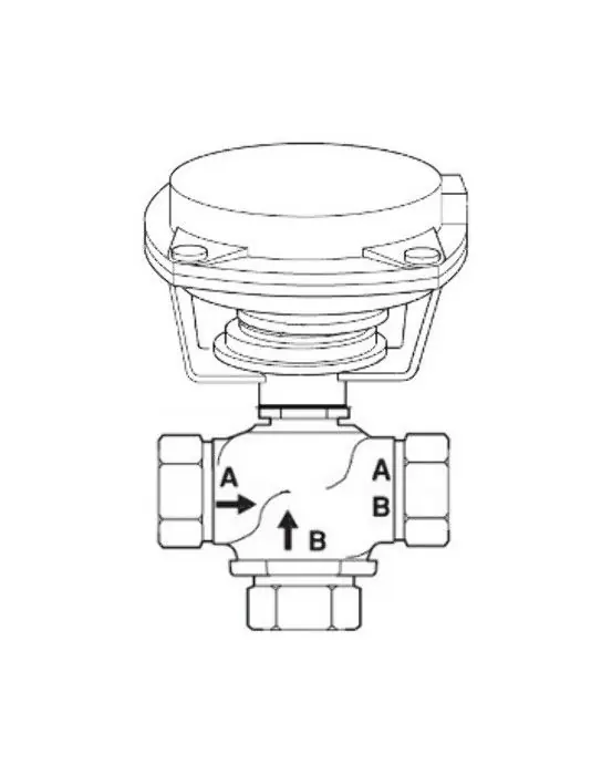 Schneider Electric VK4-7313-302-4-02 Globe Valve Assembly, 3 Way, 1/2 in.