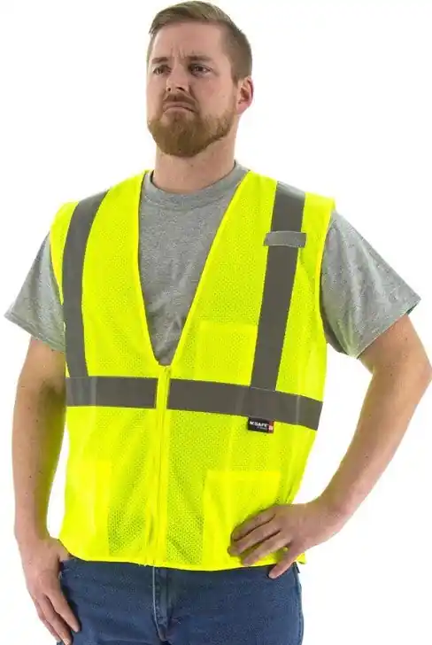 MAJESTIC GLOVE 75-3201/M MESH VEST HV YELLOW CLASS 2