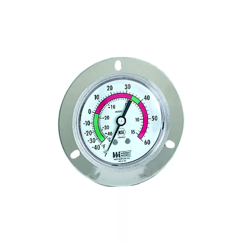 Weiss Instruments 14-25FB-060 NSF Remote Reading 2 1/2-Dial Thermometer, Front Flange, Back Connect, Range 40-0-60 F&C, Capillary 48