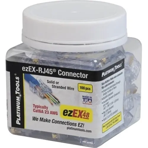 Platinum Tools 202048J ezEX48 Connector - Cat6A Connector (100 Pack)